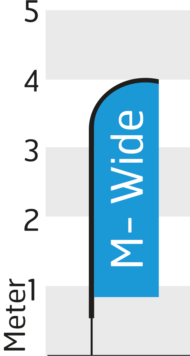 Grösse M-Wide - Höhe 400cm