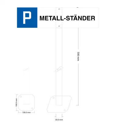 Metall-Ständer für Parkplatzschilder