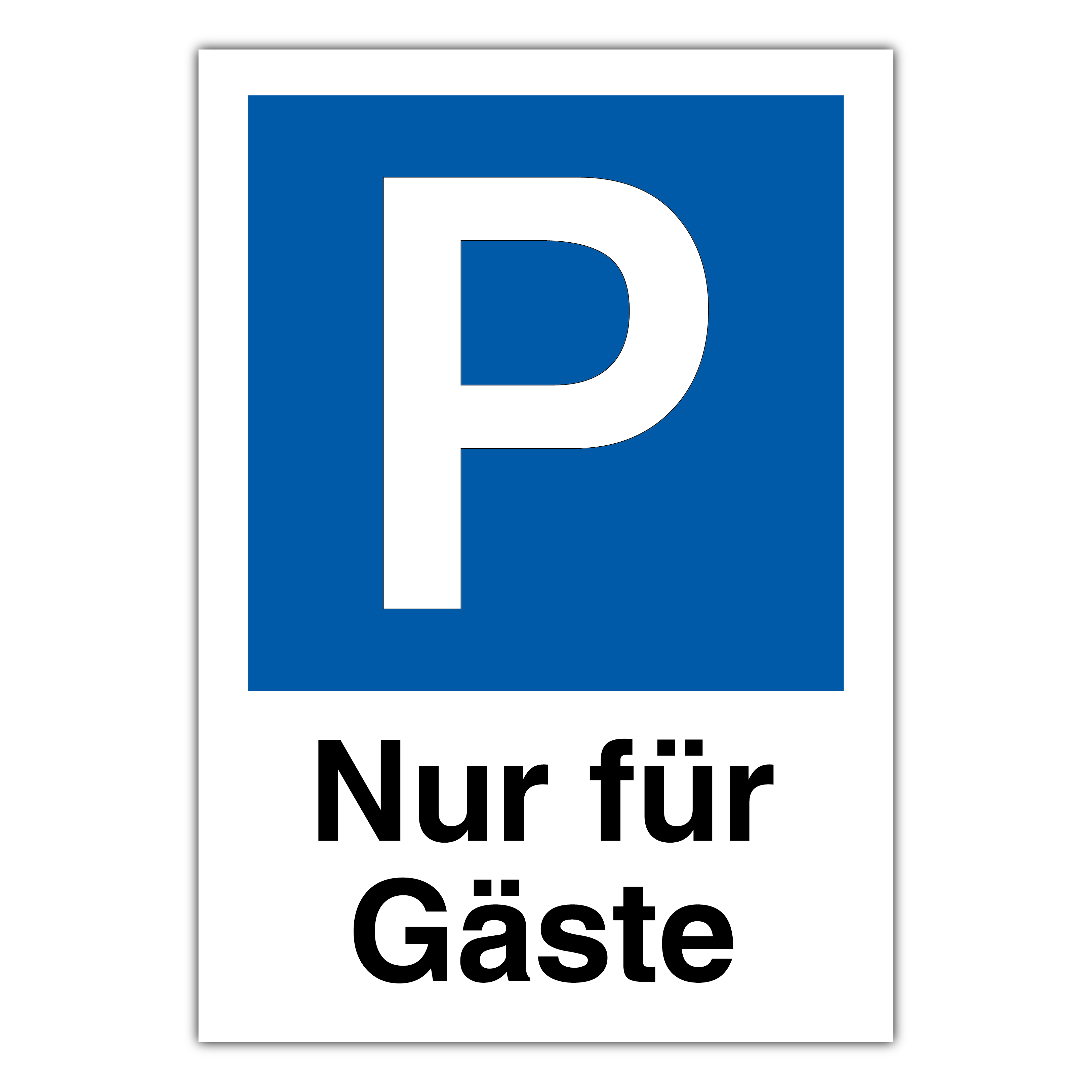 Parkplatzschild NUR FÜR GÄSTE, Hochformat